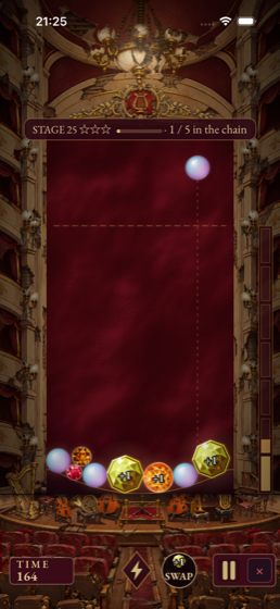 A Vienna stage beginning: a few gems at the foot of the glass, the chain goal in the header.